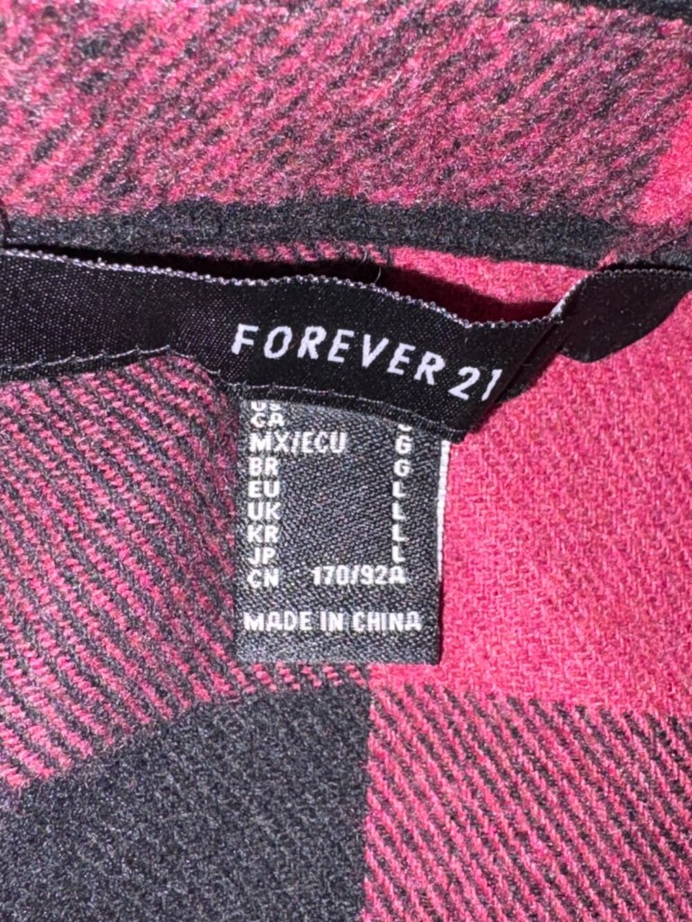 Soft Raspberry Sherbet Plaid Boxy Shacket - Picture 5 of 8